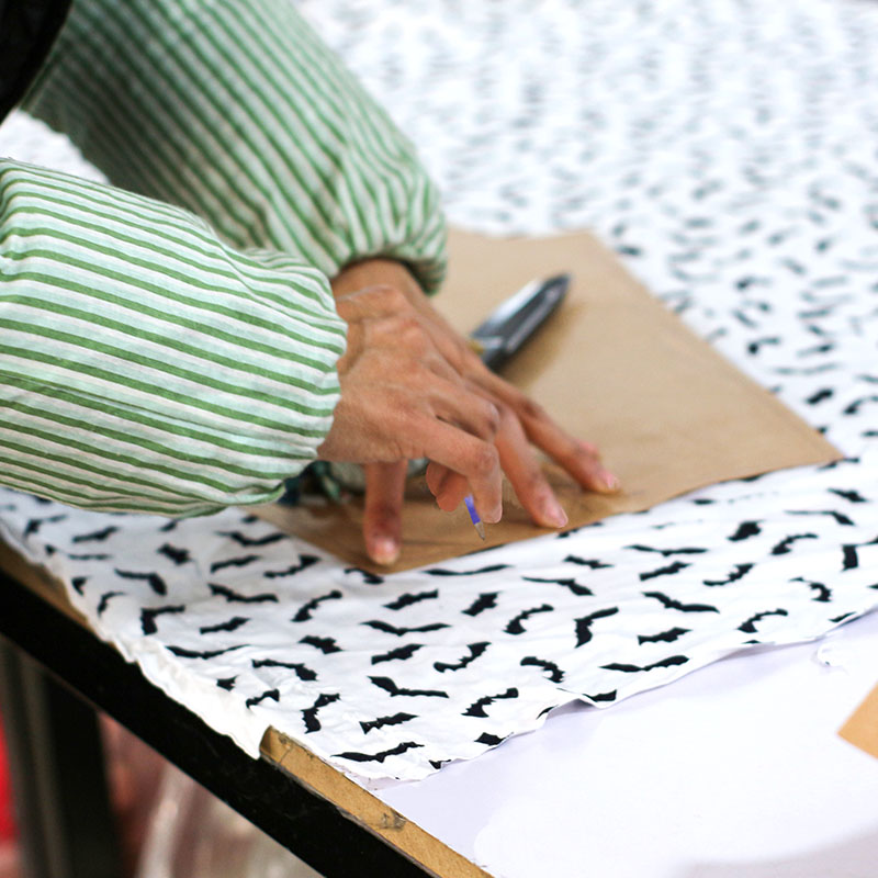 3.Cutting the fabric pieces for Baby pajamas