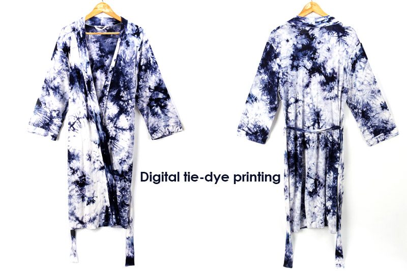 Digital tie-dye printing mom robe