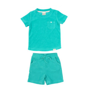 Towelling Organic Cotton Shorts and T-Shirt Sets