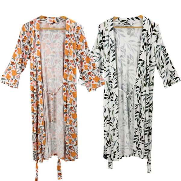 Maternity Robe matching baby swaddles