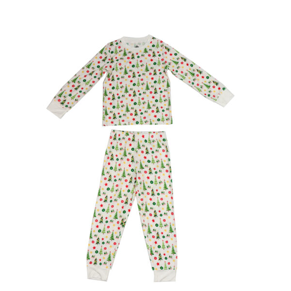 Christmas tree print pajamas for children