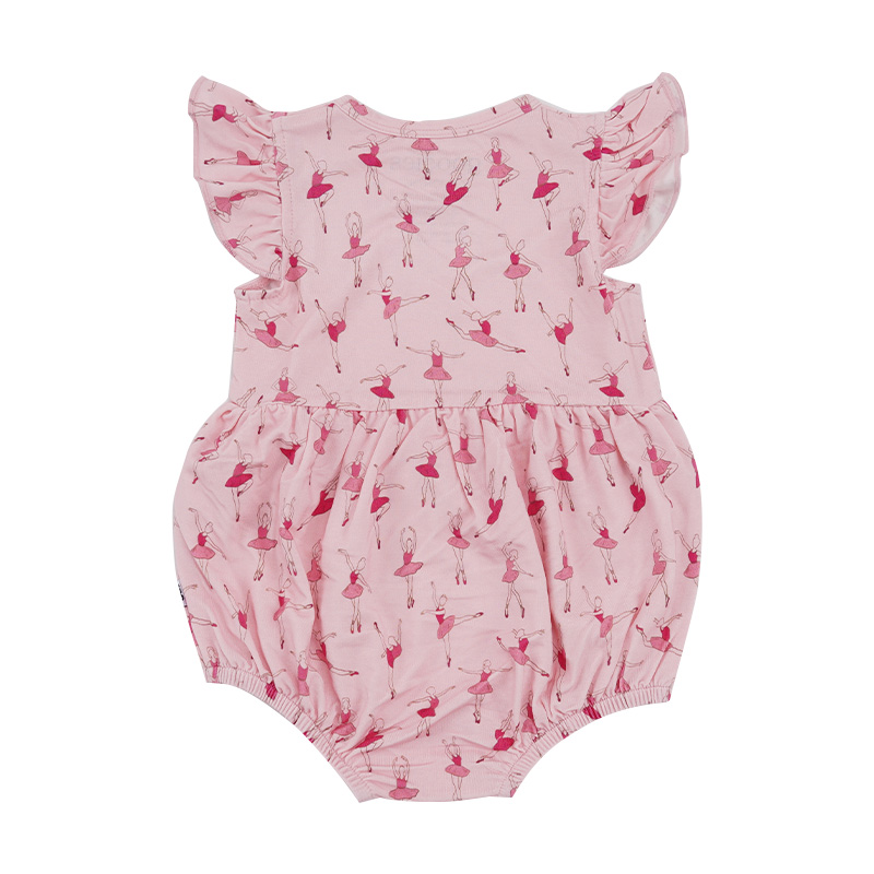Custom Bamboo Baby Girl Flutter Sleeve Romper - Image 2