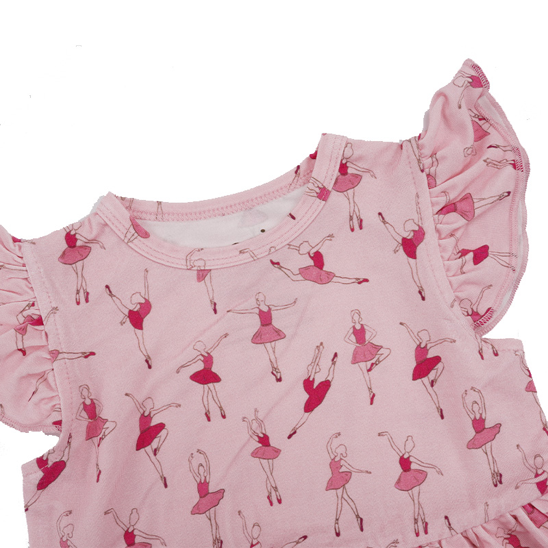 Custom Bamboo Baby Girl Flutter Sleeve Romper - Image 3