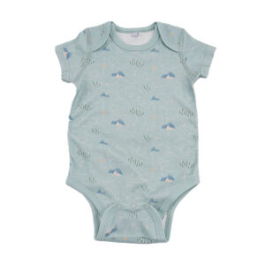 Summer lightweight baby bodysuit made from cotton spandex jersey fabric
