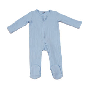 Custom Ribbed Bamboo Baby Zipper Romper