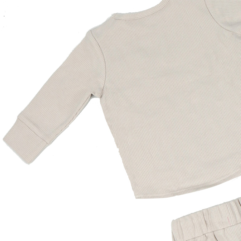 Custom Cotton Baby Waffle Top and Pants Set - Image 5